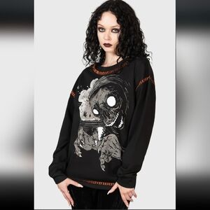 Killstar Black and Orange Long Sleeve Tee